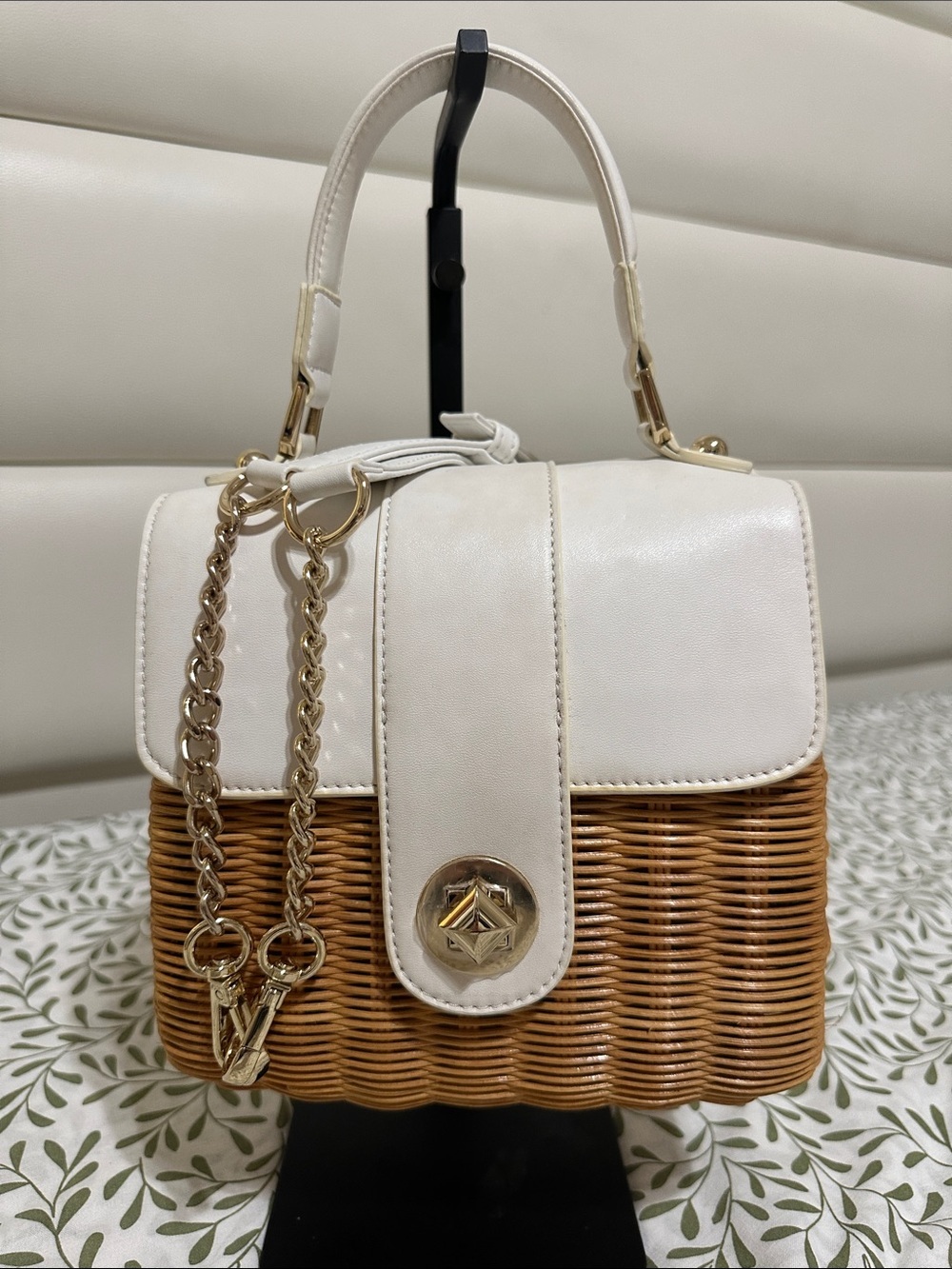 Diana Woven Top-Handle/Shoulder Bag